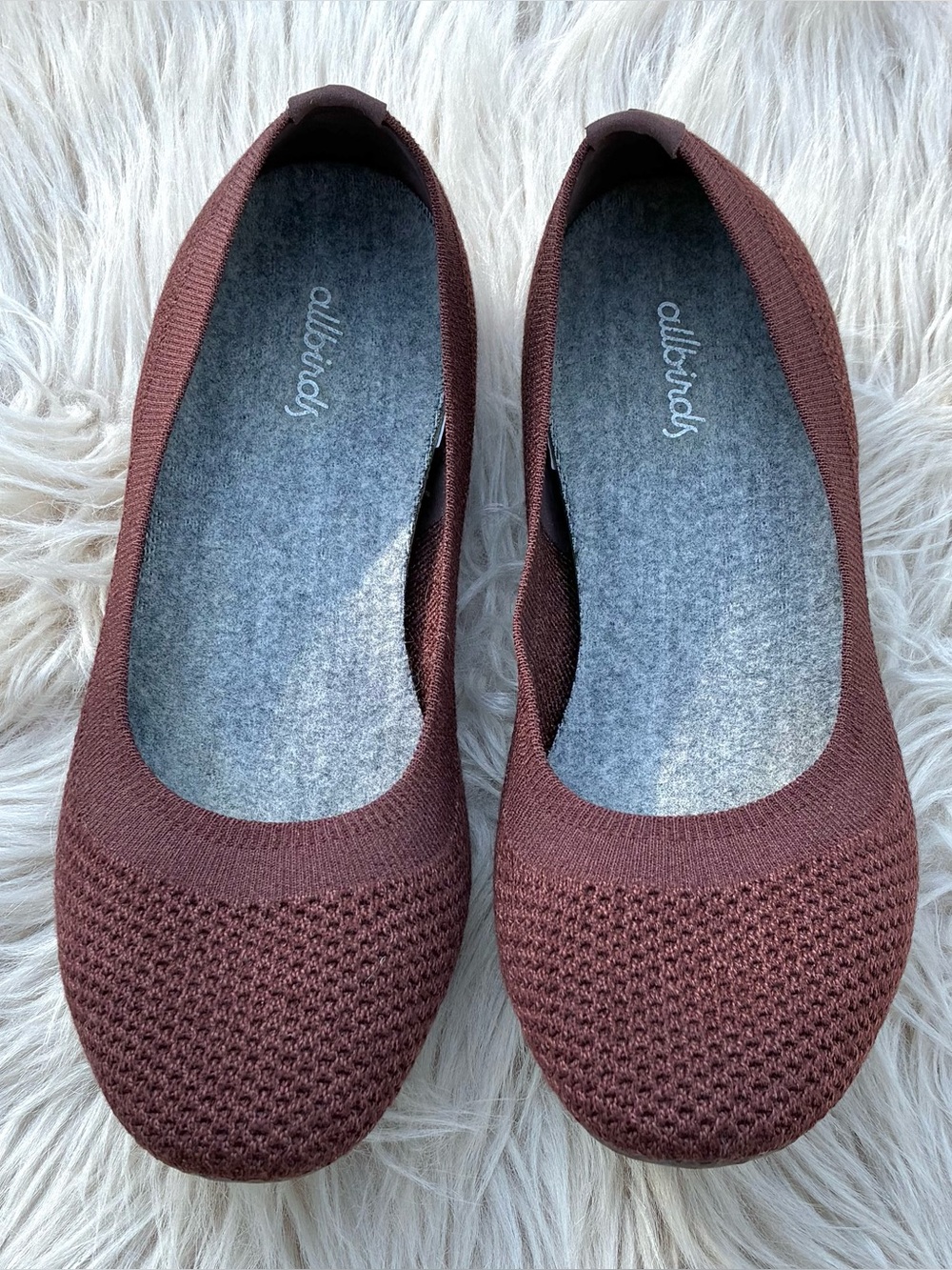 Allbirds TB Burgundy Flats Sz 8